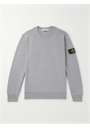 Stone Island - Logo-Appliquéd Garment-Dyed Cotton-Jersey Sweatshirt - Men - Gray - S