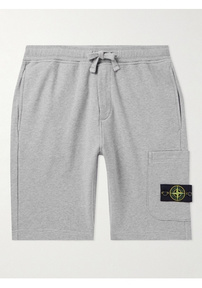 Stone Island - Straight-Leg Logo-Appliquéd Garment-Dyed Cotton-Jersey Shorts - Men - Gray - S