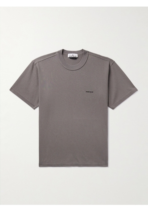 Stone Island - Logo-Embroidered Garment-Dyed Cotton-Jersey T-Shirt - Men - Gray - S