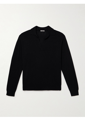 Auralee - Cashmere and Silk-Blend Polo Shirt - Men - Black - 3