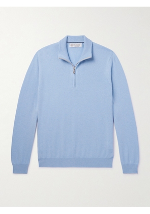 Brunello Cucinelli - Cashmere Half-Zip Sweater - Men - Blue - IT 46