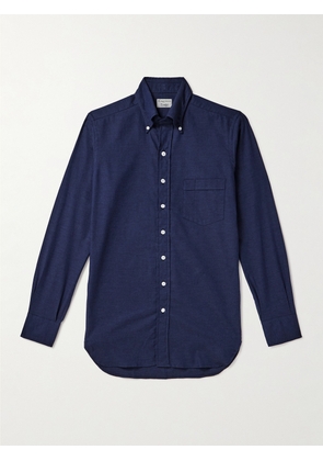 Kingsman - Drake's Button-Down Collar Cotton-Flannel Shirt - Men - Blue - UK/US 15