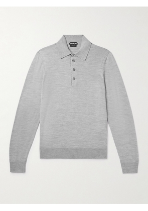 TOM FORD - Slim-Fit Wool Polo Shirt - Men - Gray - IT 44