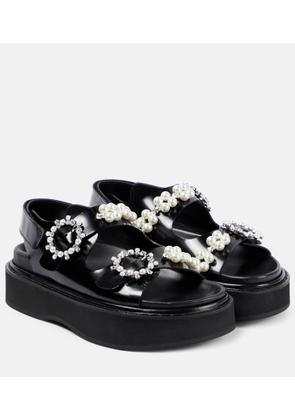 Simone Rocha Faux pearl-embellished leather platform sandals