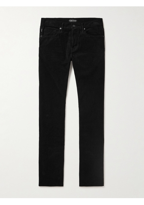 TOM FORD - Slim Straight-Leg Cotton-Blend Corduroy Trousers - Men - Black - UK/US 30