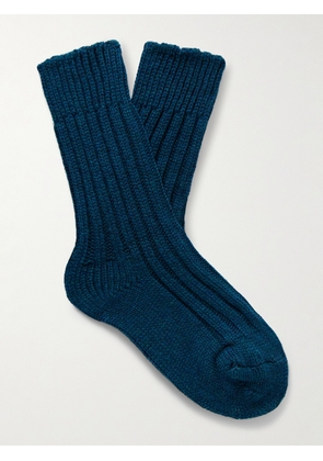 The Elder Statesman - Yosemite Ribbed Cashmere Socks - Men - Blue