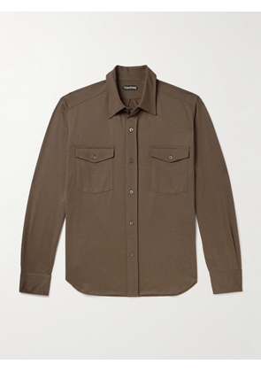 TOM FORD - Silk and Cotton-Blend Shirt - Men - Brown - IT 46