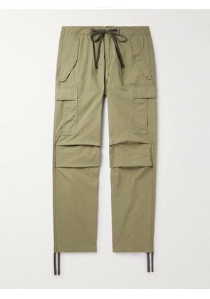 TOM FORD - New Enzyme Straight-Leg Cotton-Twill Drawstring Cargo Trousers - Men - Green - UK/US 30