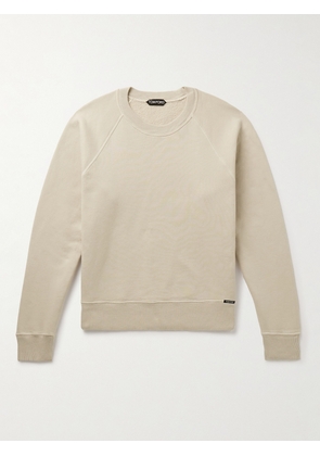 TOM FORD - Slim-Fit Garment-Dyed Cotton-Jersey Sweatshirt - Men - Neutrals - IT 44