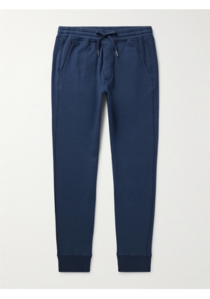 TOM FORD - Tapered Garment-Dyed Cotton-Jersey Sweatpants - Men - Blue - IT 44