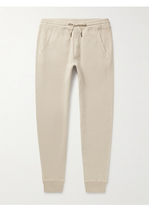 TOM FORD - Tapered Garment-Dyed Cotton-Jersey Sweatpants - Men - Neutrals - IT 44