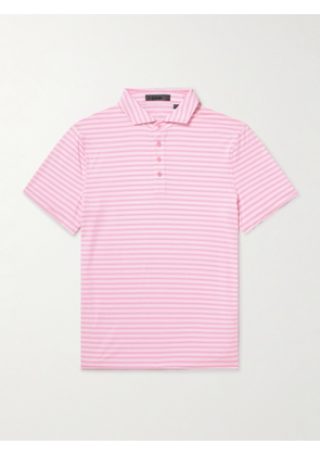 G/FORE - Striped Perforated Tech-Jersey Polo Shirt - Men - Pink - S