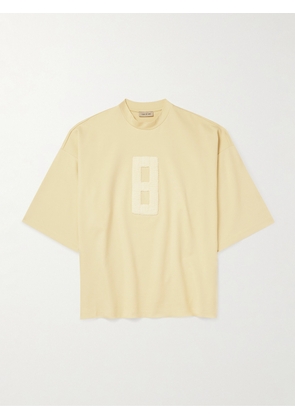 Fear of God - Oversized Bouclé-Trimmed Jersey T-Shirt - Men - Yellow - XS
