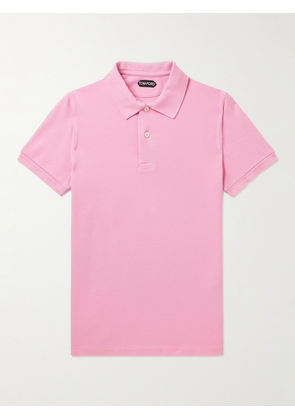 TOM FORD - Garment-Dyed Cotton-Piqué Polo Shirt - Men - Pink - IT 44