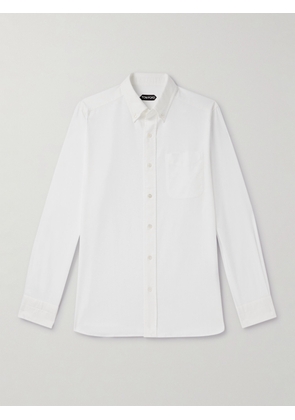 TOM FORD - Button-Down Collar Cotton Oxford Shirt - Men - White - EU 38