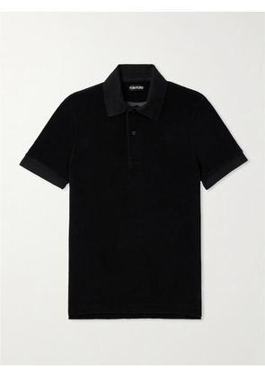 TOM FORD - Cotton-Blend Terry Polo Shirt - Men - Black - IT 44