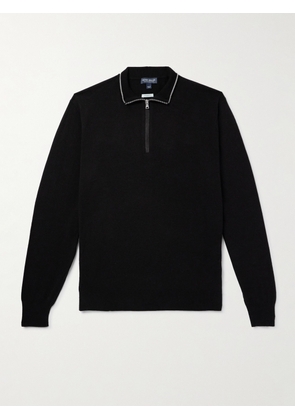 Peter Millar - Excursionist Flex Wool-Blend Half-Zip Sweater - Men - Black - S