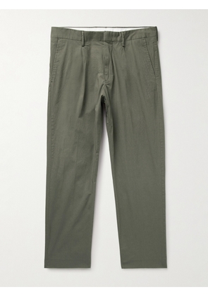 NN07 - Bill 1449 Slim-Fit Pleated Organic Cotton-Blend Ripstop Trousers - Men - Green - 28W 32L