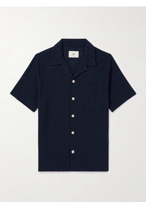 Folk - Convertible-Collar Cotton-Gauze Shirt - Men - Blue - 1