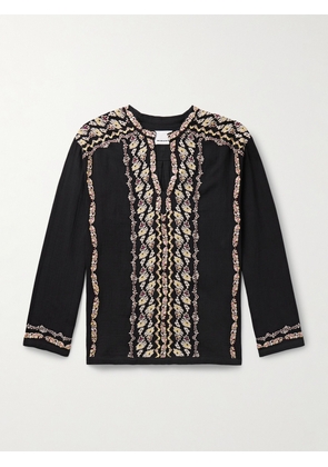 Marant - Cikariah Embroidered Cotton-Gauze Shirt - Men - Black - XS