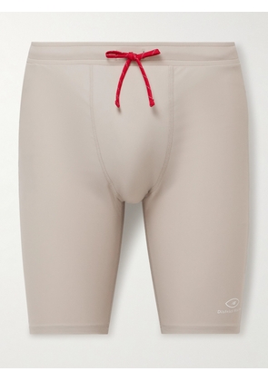 DISTRICT VISION - New Balance Logo-Print Stretch-Recycled Jersey Drawstring Shorts - Men - Gray - S