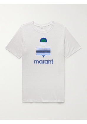Marant - Karman Logo-Print Linen-Jersey T-Shirt - Men - White - XS