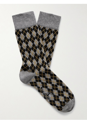Kingsman - Argylle Cotton and Nylon-Blend Socks - Men - Gray - S