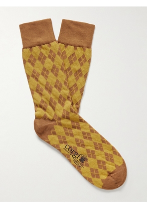 Kingsman - Argylle Cotton and Nylon-Blend Socks - Men - Yellow - S