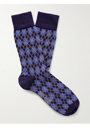 Kingsman - Argylle Cotton and Nylon-Blend Socks - Men - Blue - S
