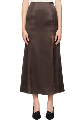 BITE Brown Organic Silk Maxi Skirt