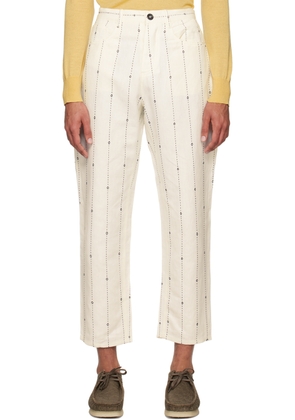 Kartik Research Off-White Embroidered Trousers