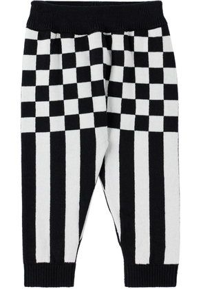 même. Baby Black & White Checker Stripe Lounge Pants