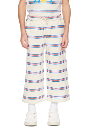 Bonmot Organic Kids Off-White Striped Lounge Pants