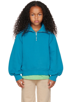 Longlivethequeen Kids Blue Half-Zip Sweatshirt