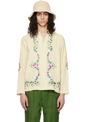 HARAGO Off-White Floral Shirt