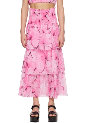 Miss Blumarine Kids Pink Tiered Skirt
