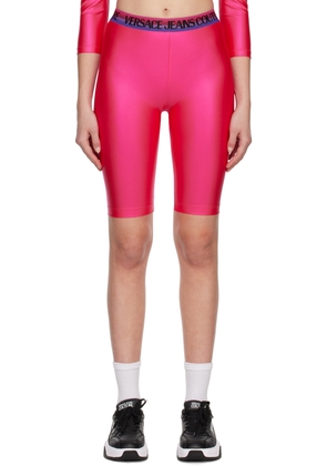 Versace Jeans Couture Pink Shiny Bike Shorts