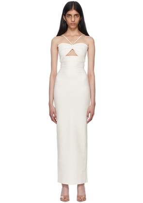 Herve Leger White Recycled Rayon Midi Dress