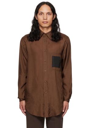 Edward Cuming SSENSE Exclusive Brown Patched Shirt