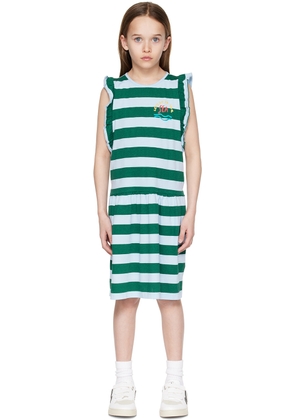 Bonmot Organic Kids Green Striped Dress
