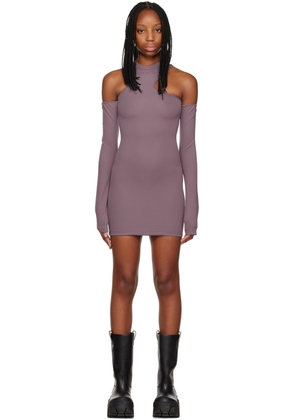 Off-White Purple Sleek Asymmetric Minidress