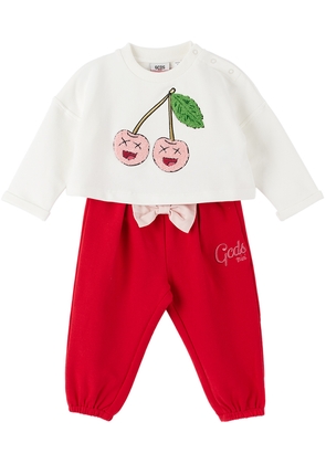 GCDS Kids Baby Off-White Cherry Sweatshirt & Lounge Pants Set
