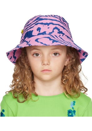 M'A Kids Kids Pink & Blue Zebra Bucket Hat