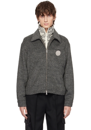 The World Is Your Oyster Gray Zip Jacket