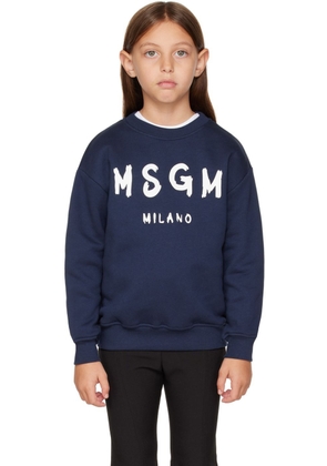 MSGM Kids Kids Navy Cotton Sweatshirt
