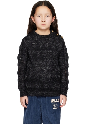 Ligne Noire Kids Black Crewneck Sweater