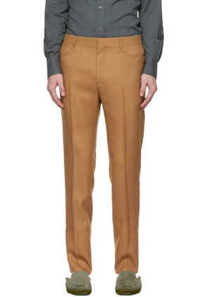 TOM FORD Brown Straight-Leg Trousers