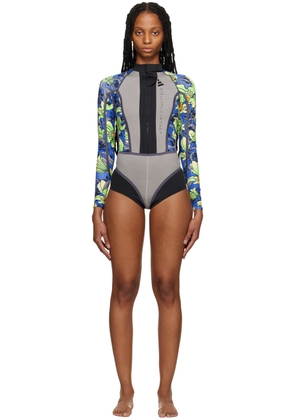 adidas by Stella McCartney Gray Bonded One-Piece Swimsuit