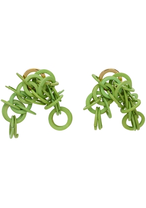 Completedworks SSENSE Exclusive Green Wood Earrings