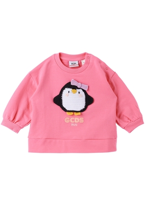 GCDS Kids Baby Pink Penguin Sweatshirt